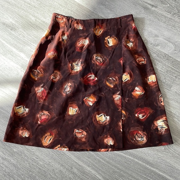 Coffee print skirt - Picture 1 of 7